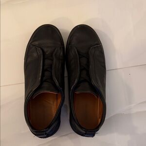Ermenegildo Zegna Men’s Black Leather Sneakers